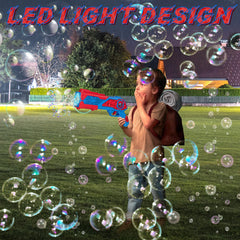 Amiabling Spider-Bubble Gun LED light creates a magical backyard bubble display.