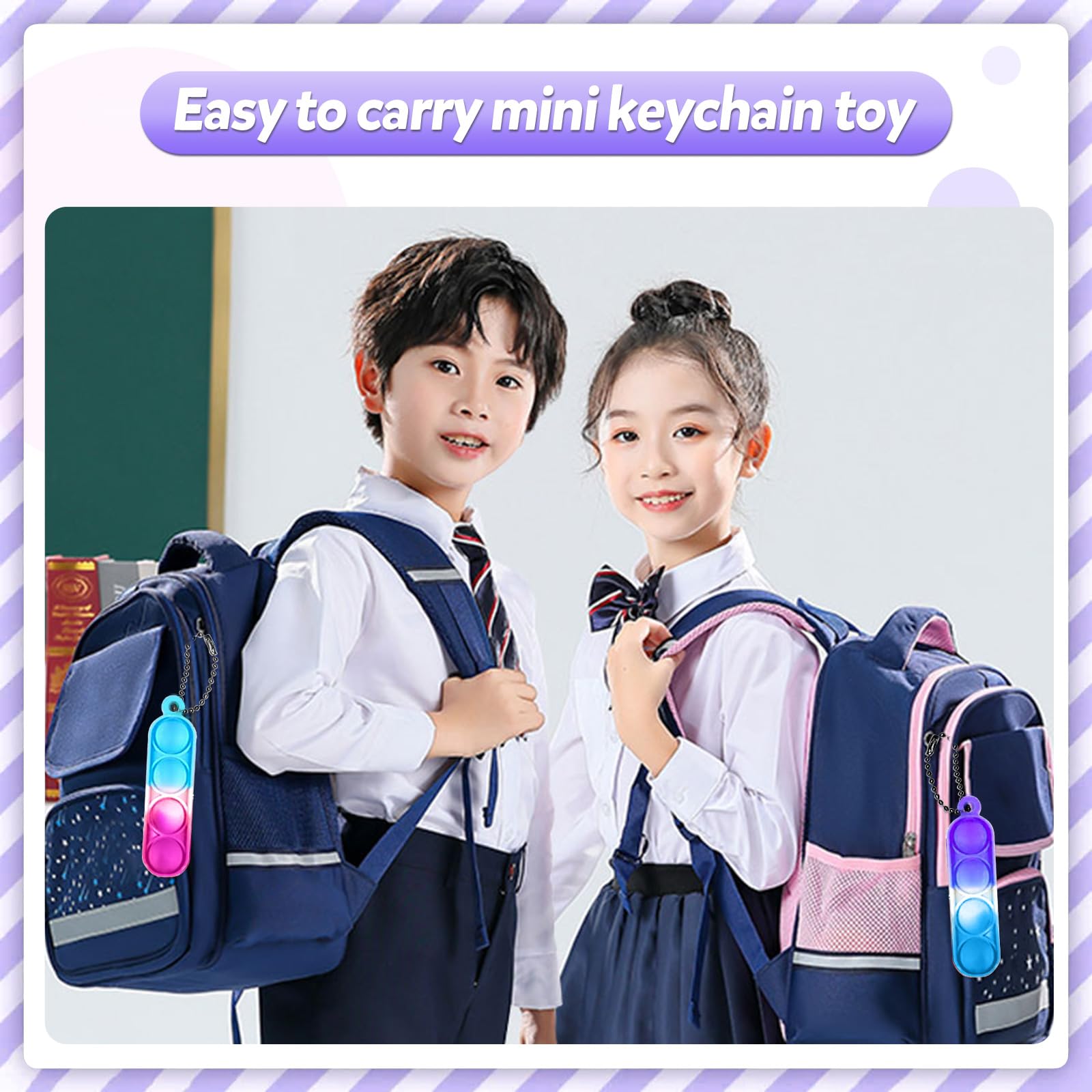 amicbng durable mini keychain for kids and adults, stress relief