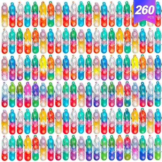 amicbng mini pop keychain set with colorful bubbles, perfect as party favors