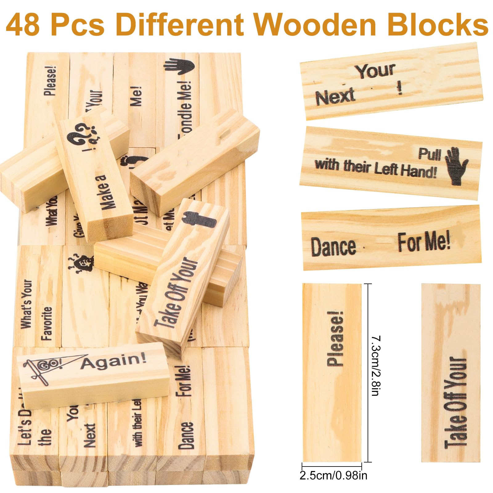 AMIITRY wooden blocks with challenges to spark play