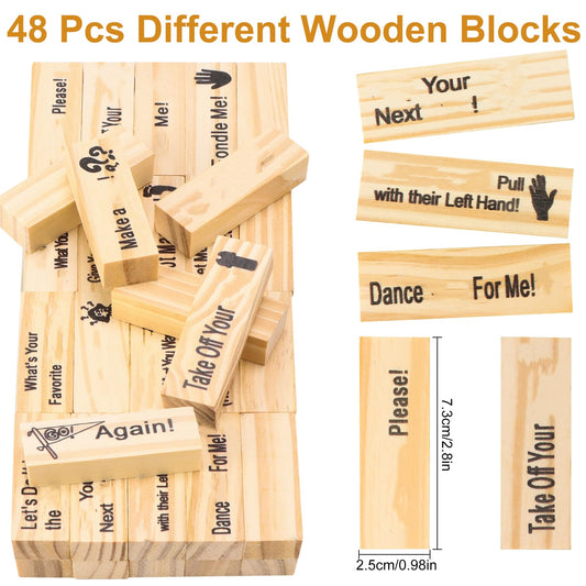 AMIITRY wooden blocks with challenges to spark play