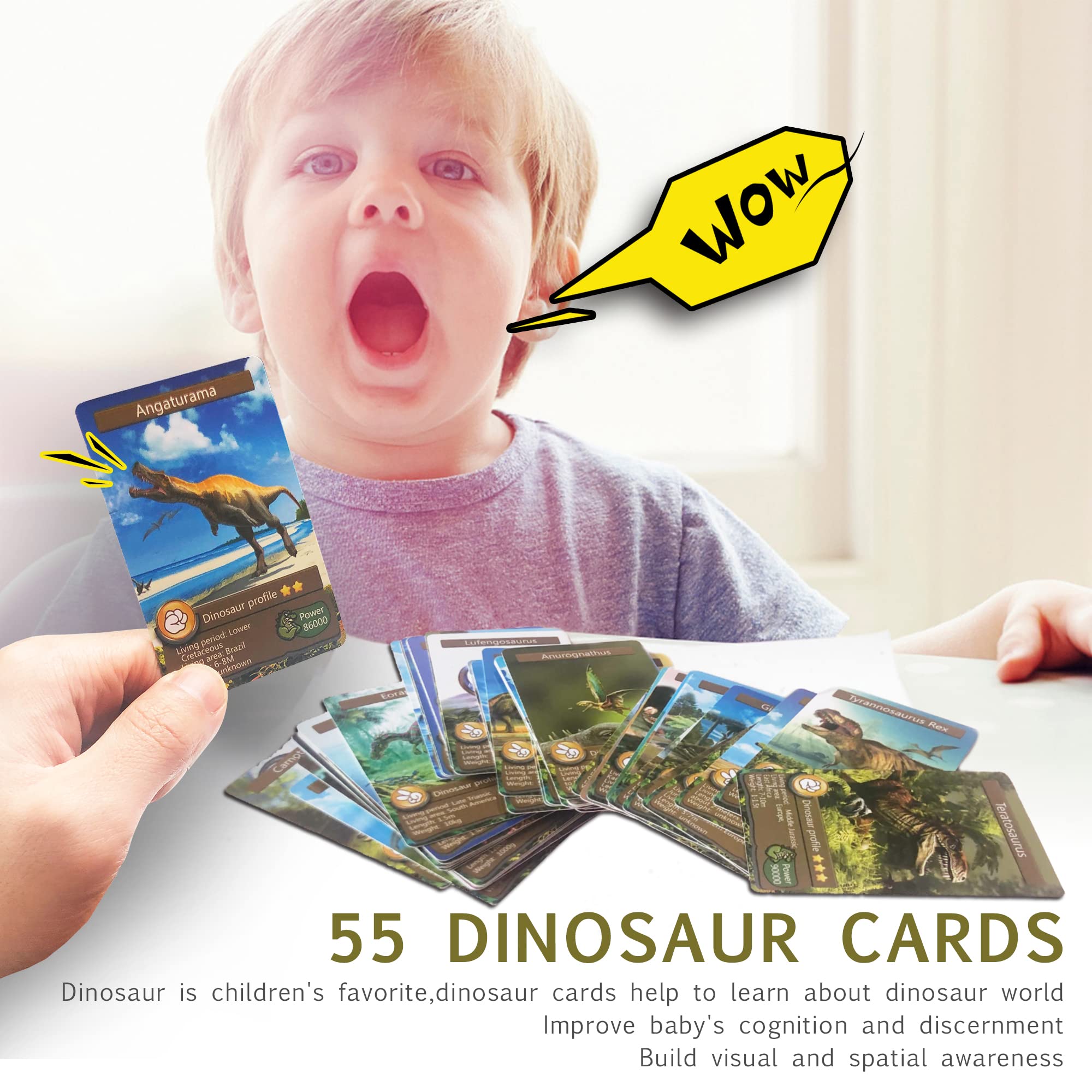 AMINFUN Mosasaur card helps children connect habitats with dinosaur names