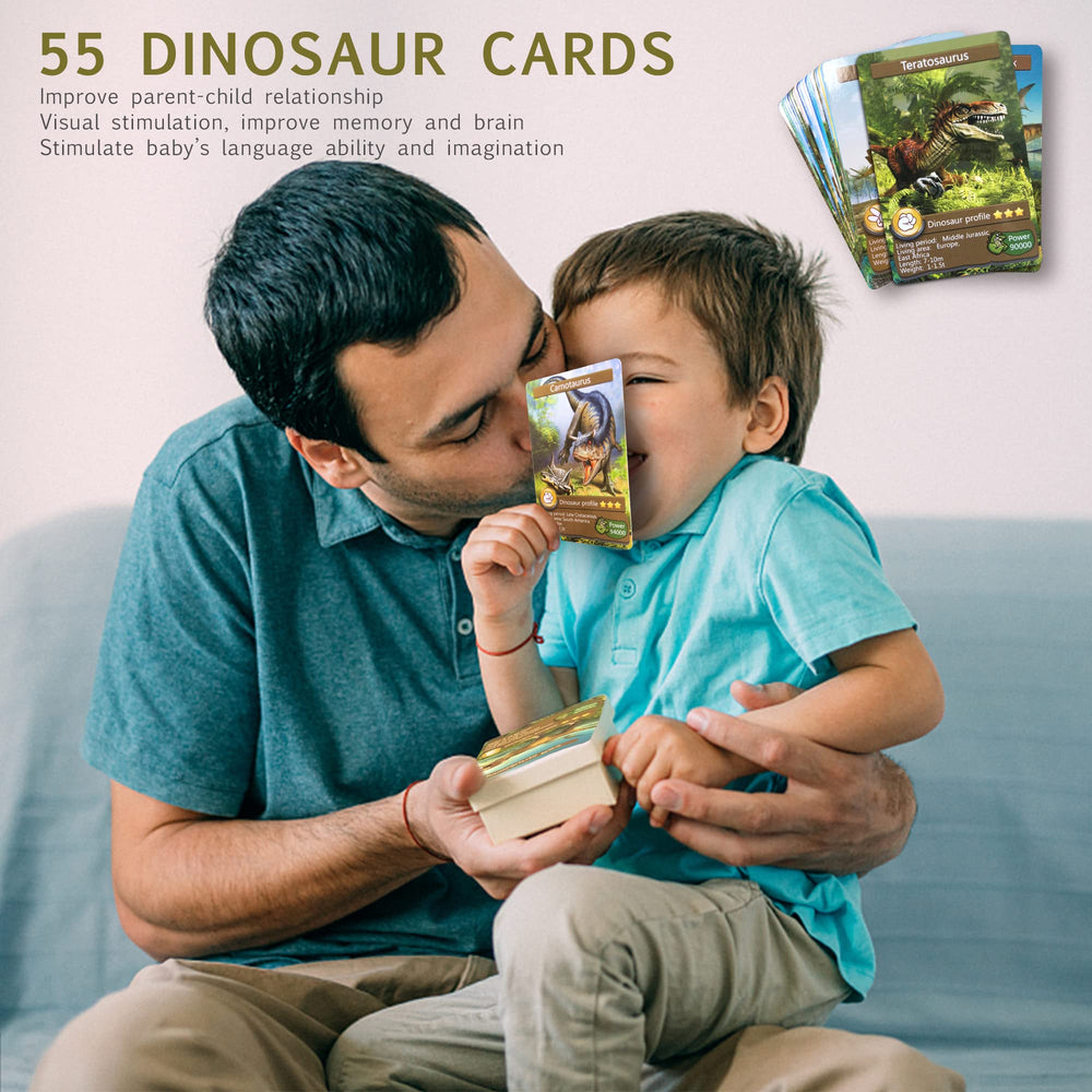 AMINFUN Stegosaurus card supports memory through vivid patterns and colors
