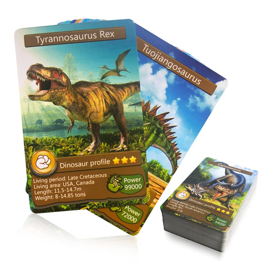 AMINFUN dinosaur learning cards featuring the T-rex to boost early vocabulary and curiosity