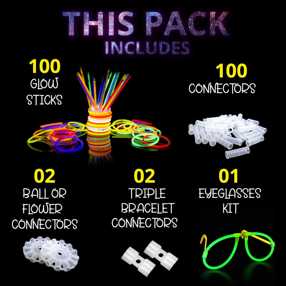 Ammy Glow glow bracelets kit creates triple bracelets for colorful party favors.