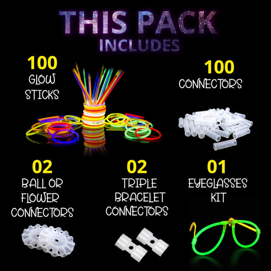 Ammy Glow glow bracelets kit creates triple bracelets for colorful party favors.