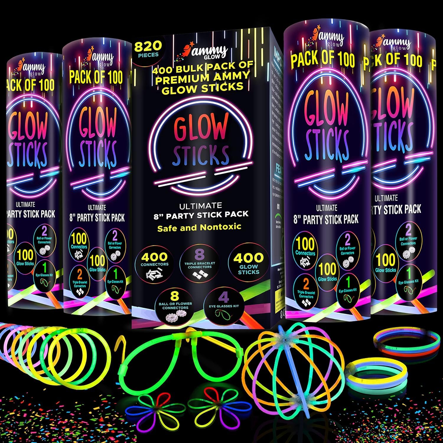 Ammy Glow versatile party supplies fit camping, pool games, or concerts.
