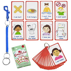 Amonev Special Needs Communication Cards cover with 27 illustrated cues for visual learning.