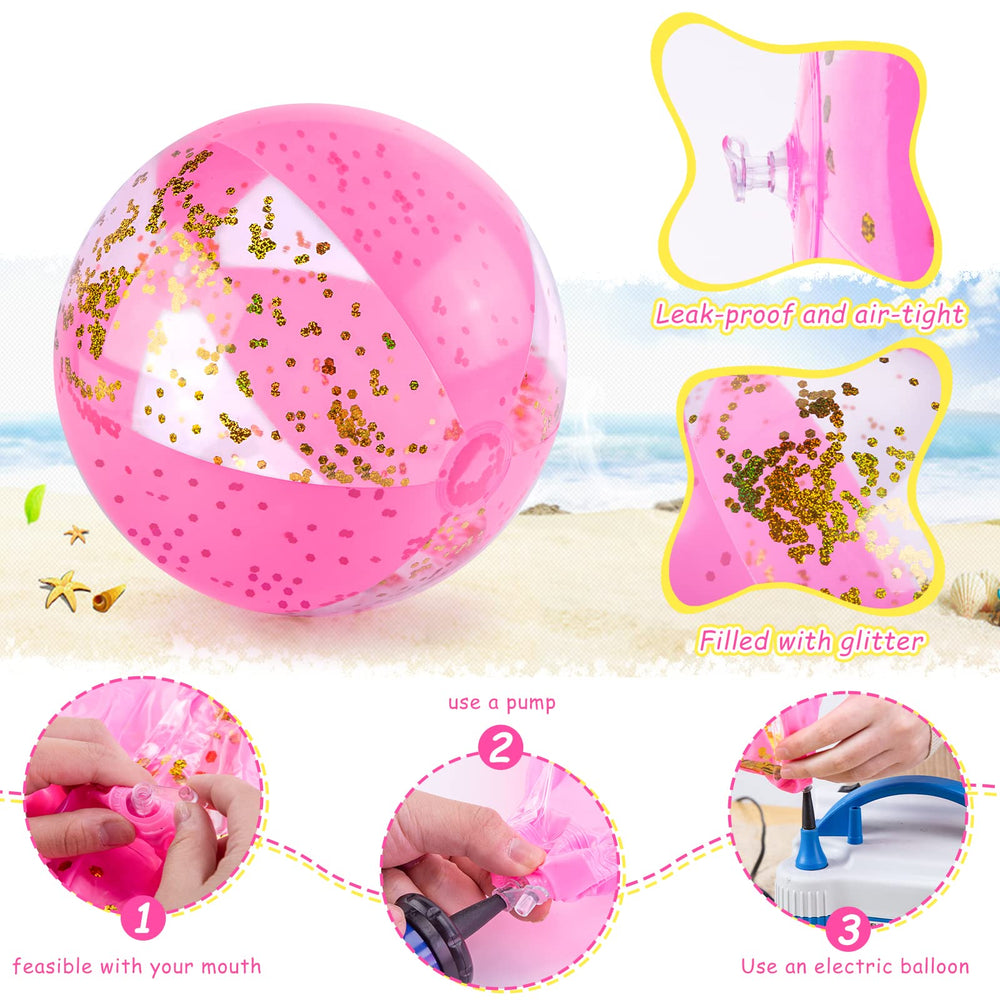 AMOR PRESENT beach ball quick-valve design inflates in seconds.