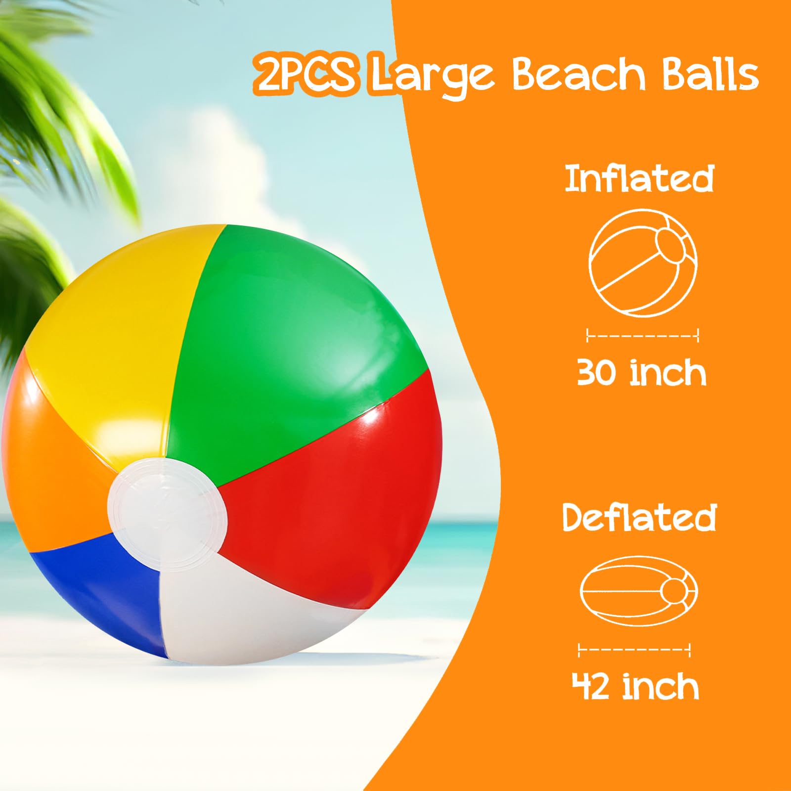 AMOR PRESENT beach ball after inflation showing 30-inch size for pool games.