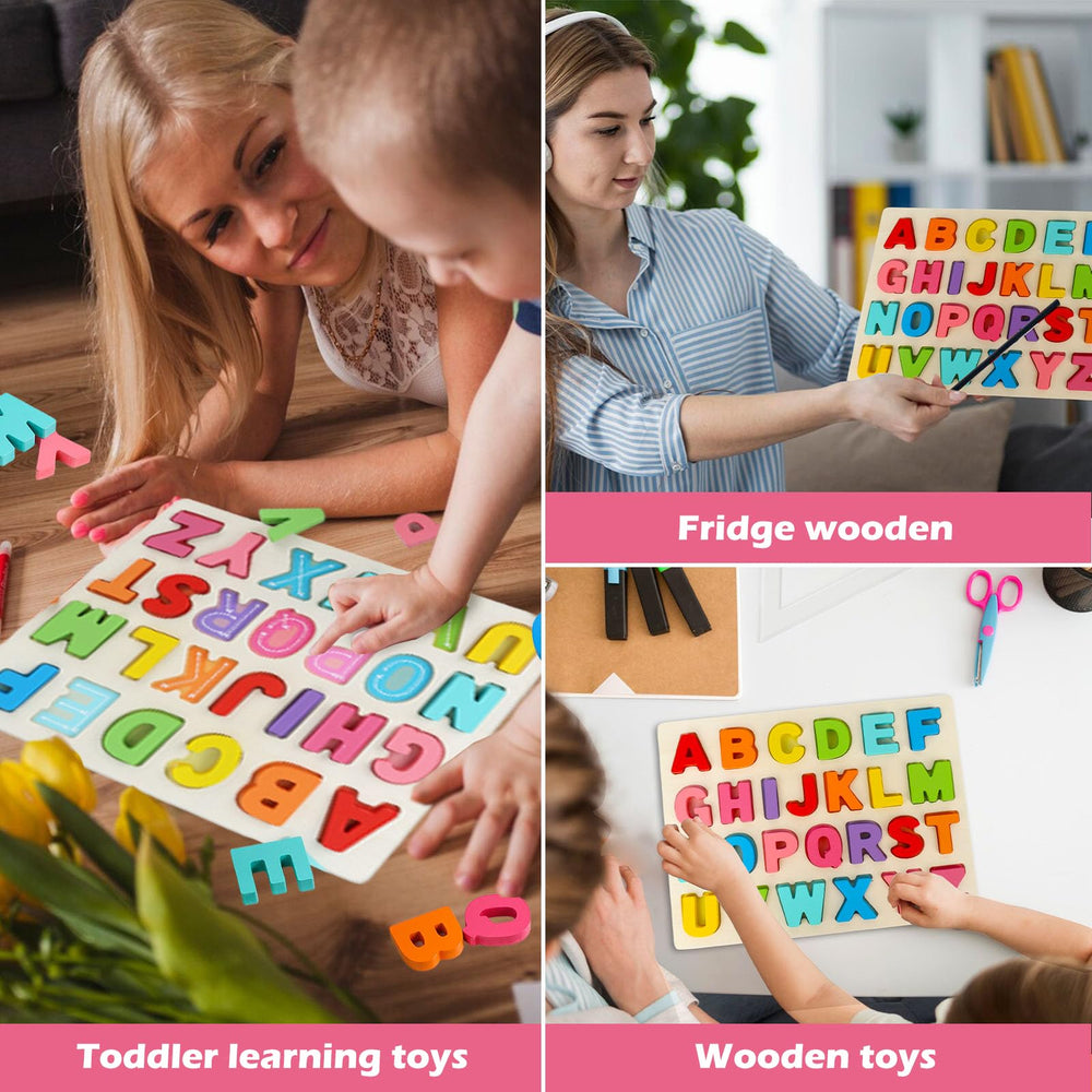 AMOR PRESENT Montessori wooden letters game promotes cognitive exploration