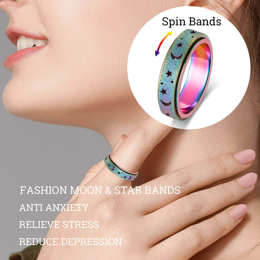 AmorArtSky ring moon-star design adds subtle style for daily wear