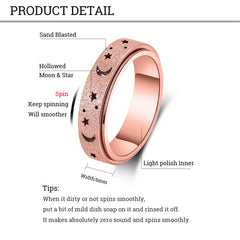 AmorArtSky spinner ring 6mm size 10 unisex design for daily use.