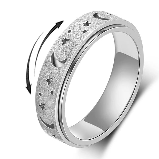 AmorArtSky spinner ring anxiety-relief close-up spin for focus and calm