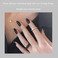 AmorArtSky spinner ring silver polished finish helps you stay calm in meetings