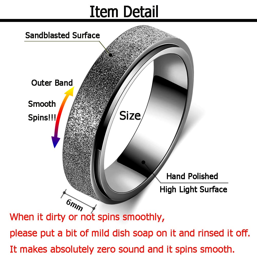 AmorArtSky spinner ring titanium look supports daily wear with smooth rotations