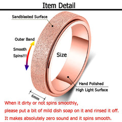 AmorArtSky spinner ring titanium stainless steel construction for durability.