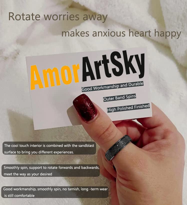 AmorArtSky unisex spinner ring styles to suit different outfits