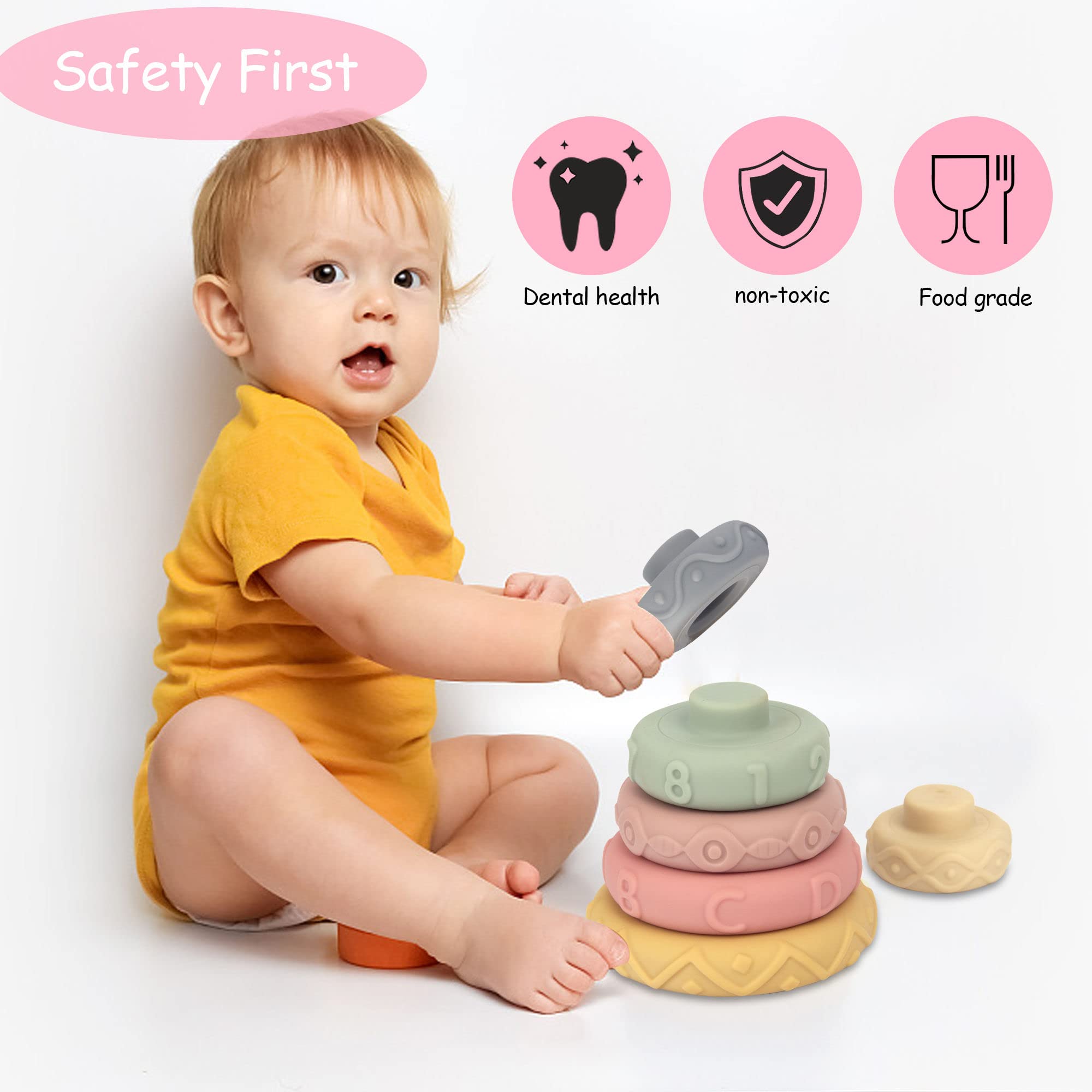 AmorBeBe 3-in-1 baby toy set presented as a complete Montessori play bundle.