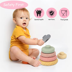 AmorBeBe 3-in-1 baby toy set presented as a complete Montessori play bundle.