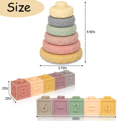 AmorBeBe 21-piece baby toy set fostering balance, problem solving, and early learning.