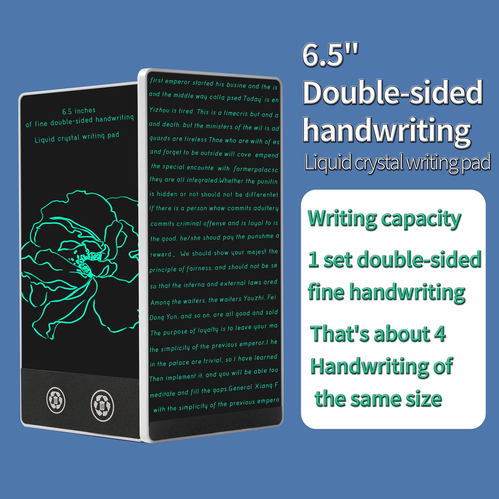 Amoretti Sonnet Mini LCD Writing Tablet handheld use shows portability for on-the-go notes.
