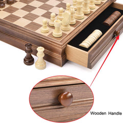 Brass-button drawer adds classic style and secure piece storage