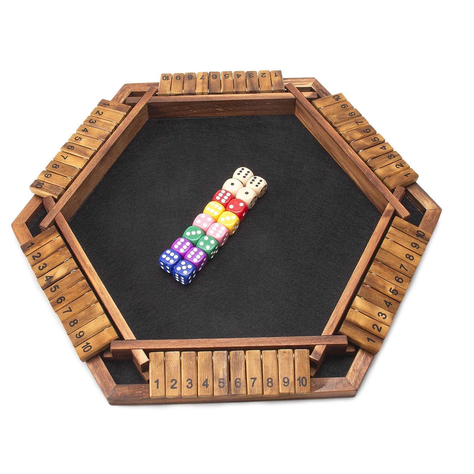 AMEROUS Shut The Box dice colored set ready for quick math challenges