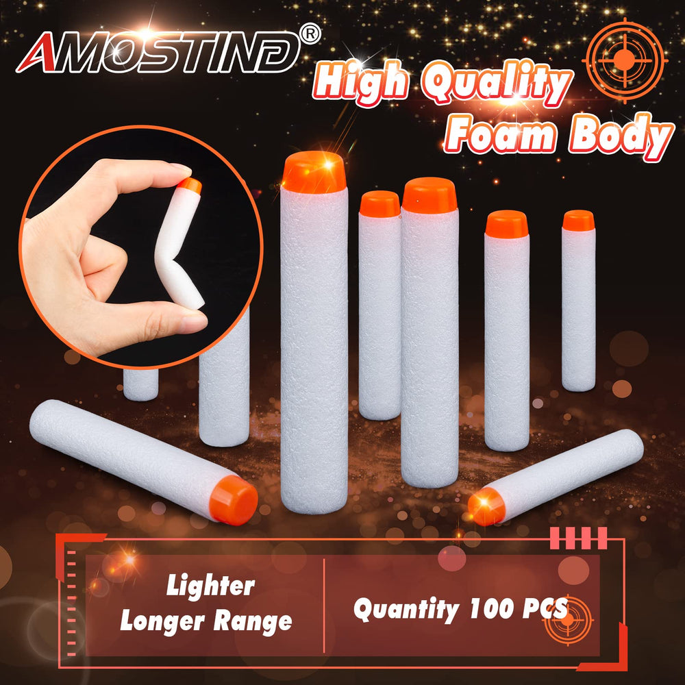 AMOSTING Nerf darts with extended range for more precise shots.