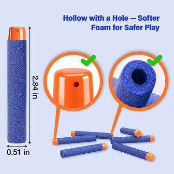 AMOSTING Nerf Elite 2.0 compatible darts for stable play over distance