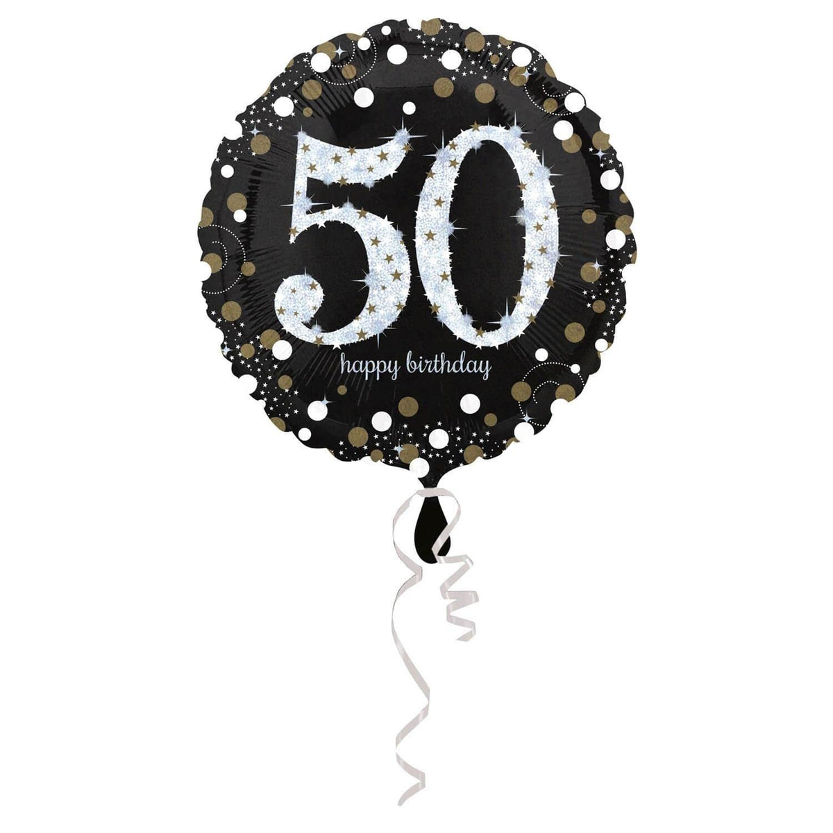 Amscan 50th birthday foil balloon ready for party decor and photo moments.