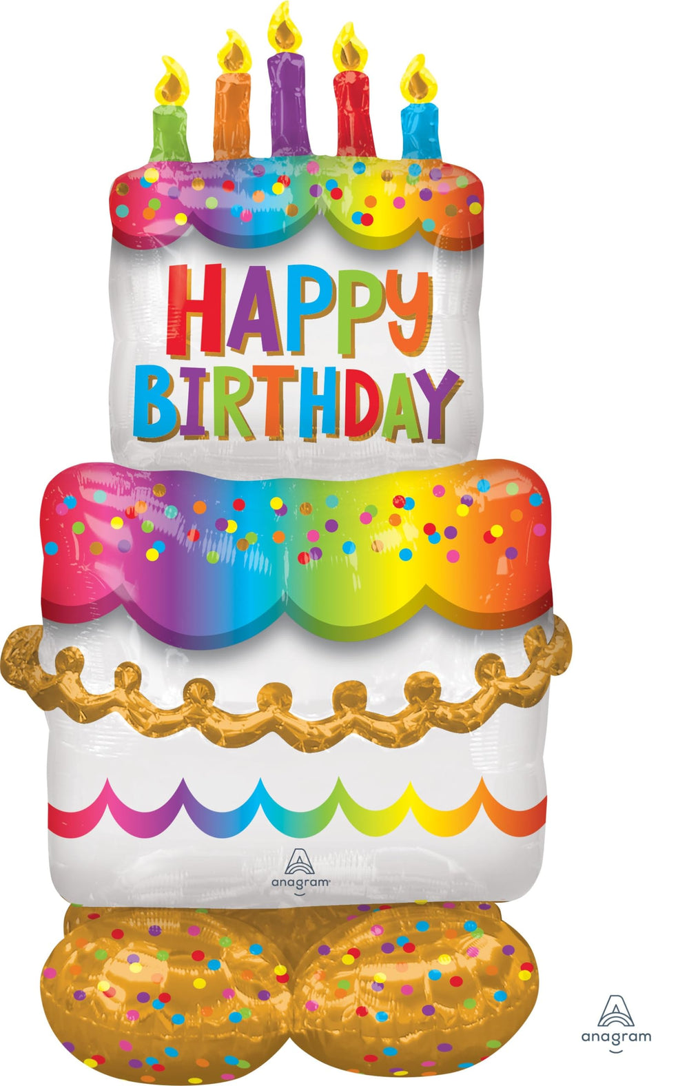 Amscan Anagram 4244911 Birthday Cake Airloonz balloon, 53 inches tall for a dramatic centerpiece.