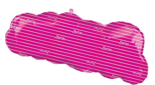 Amscan Anagram Super Shape Barbie 32-inch balloon, side view, vibrant hot pink foil for photo ops.