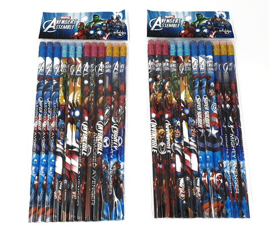 Amscan Avengers pencils multicolor set features bold hero logos for vibrant writing.