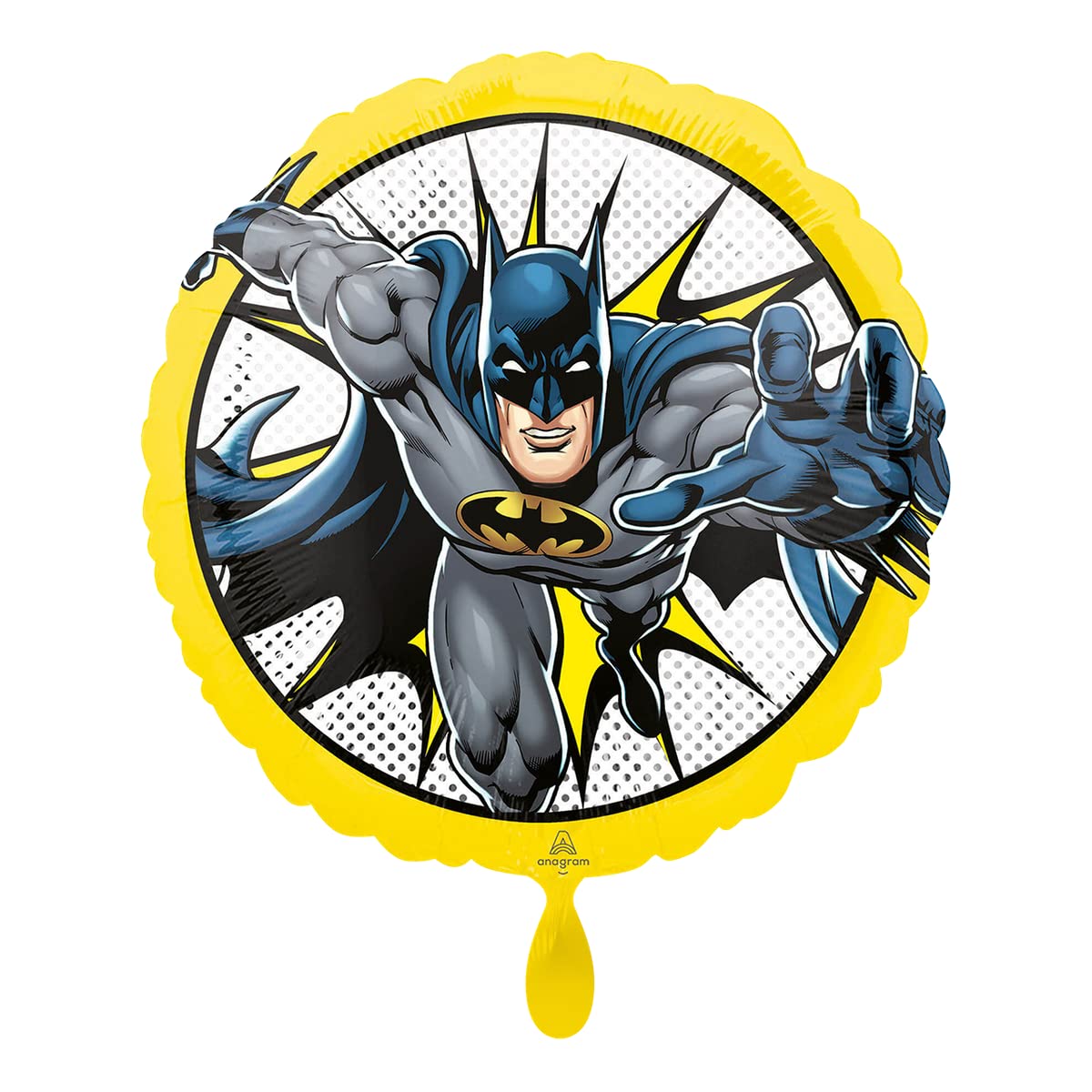Amscan Batman Comics 17-inch foil balloon, bold hero design for party decor and photo moments.