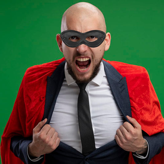 Amscan black super-hero fabric eye-mask lightweight for all-night events