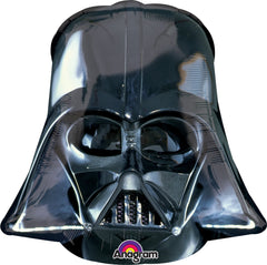 Amscan Darth Vader helmet 25-inch foil balloon for Star Wars party decor.