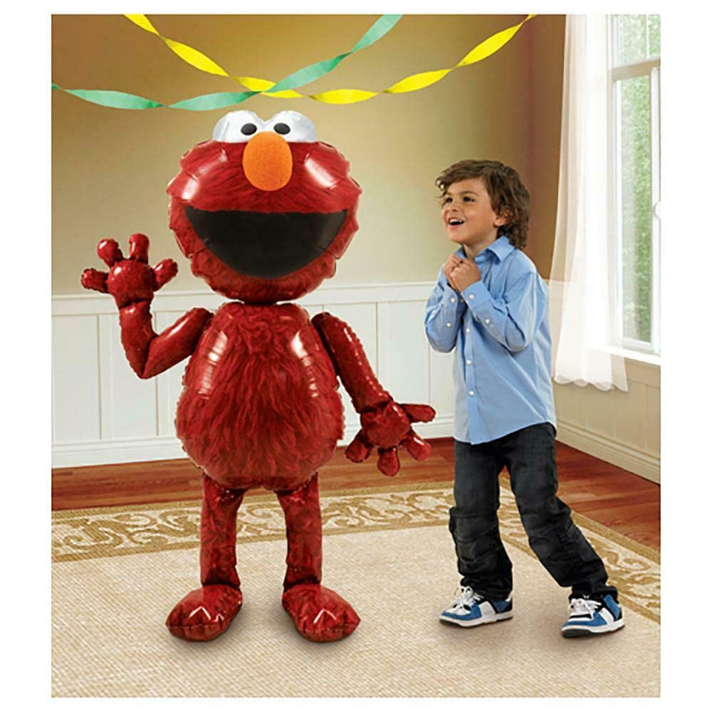 Inflation-ready Elmo AirWalker balloon showing quick setup for events.