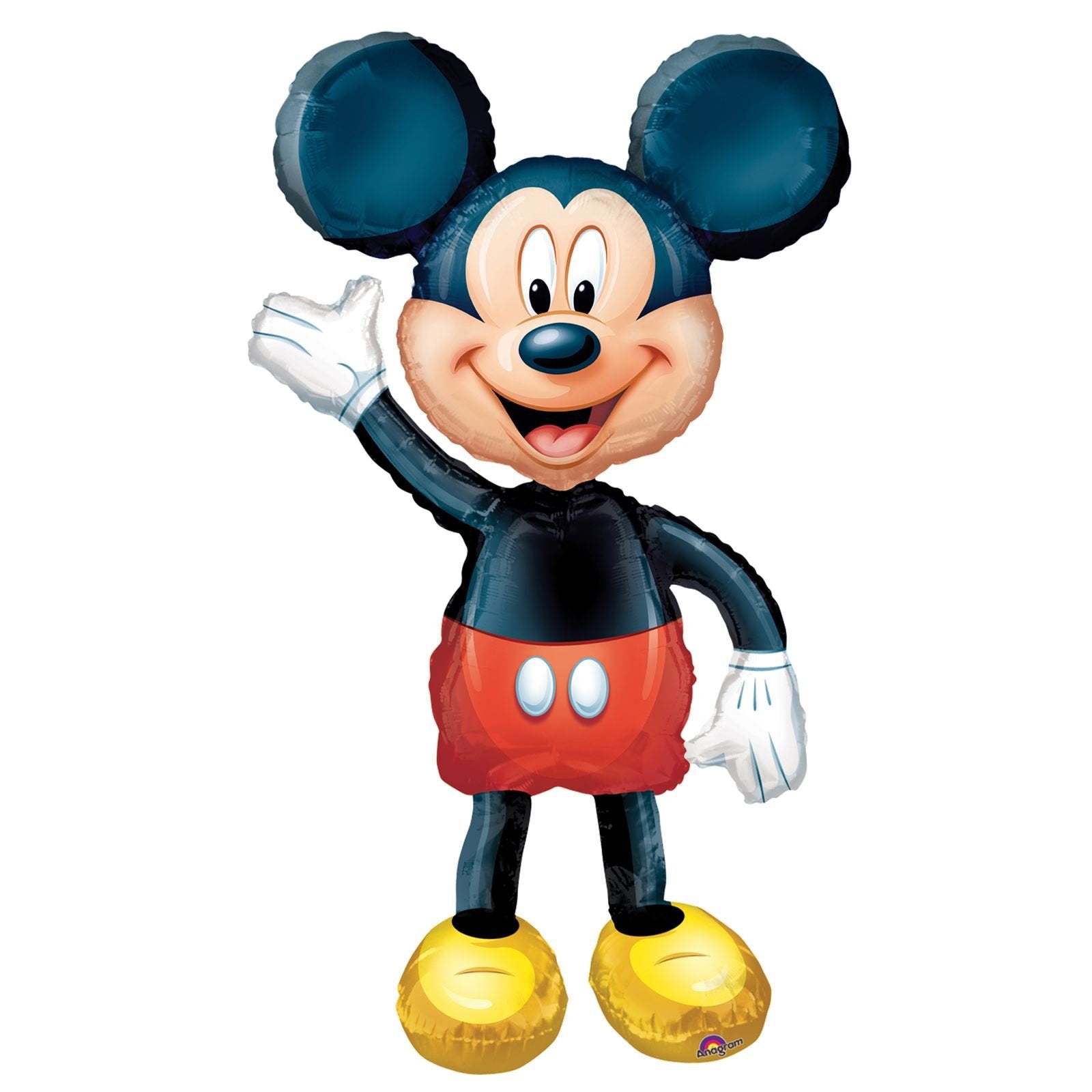 Amscan Mickey Mouse Air Walker giant foil balloon floats gracefully, ideal for eye-catching party decor.