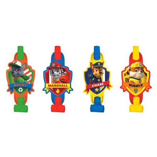 Amscan Paw Patrol blowouts 5-inch size, ideal for favors and decor.