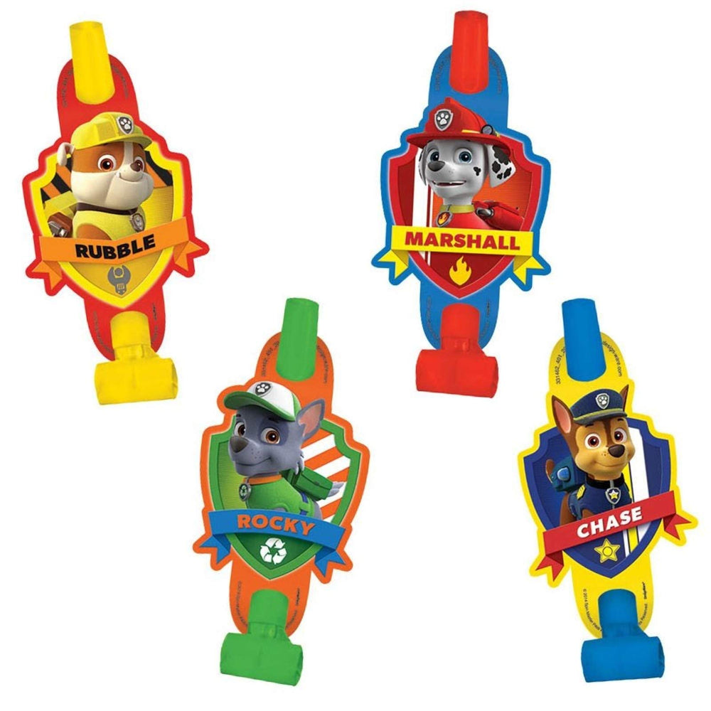 Amscan Paw Patrol party blowouts showcase the pups and are durable for parties.