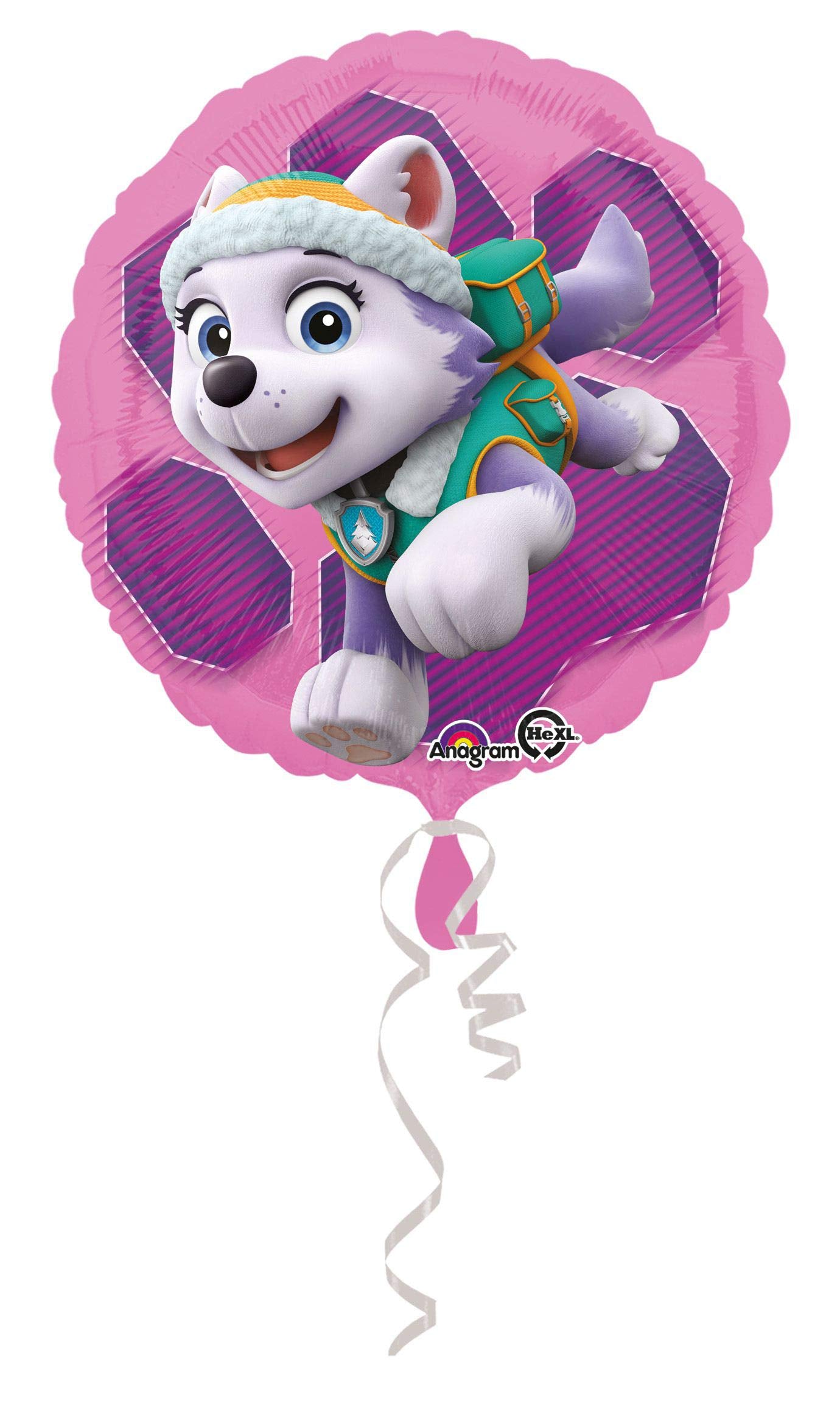 Amscan Paw Patrol Skye and Everest 18in foil balloon, side-a panel adds playful party vibes.