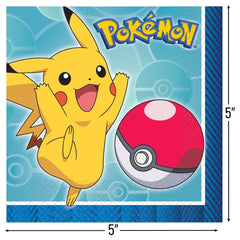 Amscan Pokemon napkins pack of 16 for kid-friendly celebrations and hassle-free serving.
