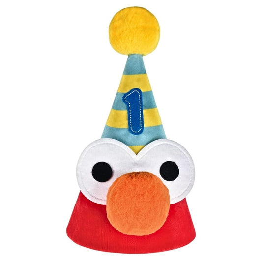 Amscan Sesame Street Deluxe Cone Hat front view, bright colors for party fun