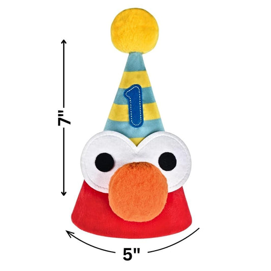 Amscan Sesame Street Deluxe Cone Hat side view, sturdy die-cut paper design for events