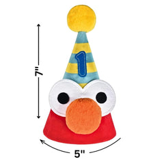 Amscan Sesame Street Deluxe Cone Hat side view, sturdy die-cut paper design for events