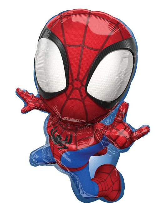 Amscan Spidey and His Amazing Friends foil balloon front view bold centerpiece for superhero parties.