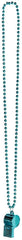 Amscan turquoise whistle on chain necklace for party signaling and fun events.