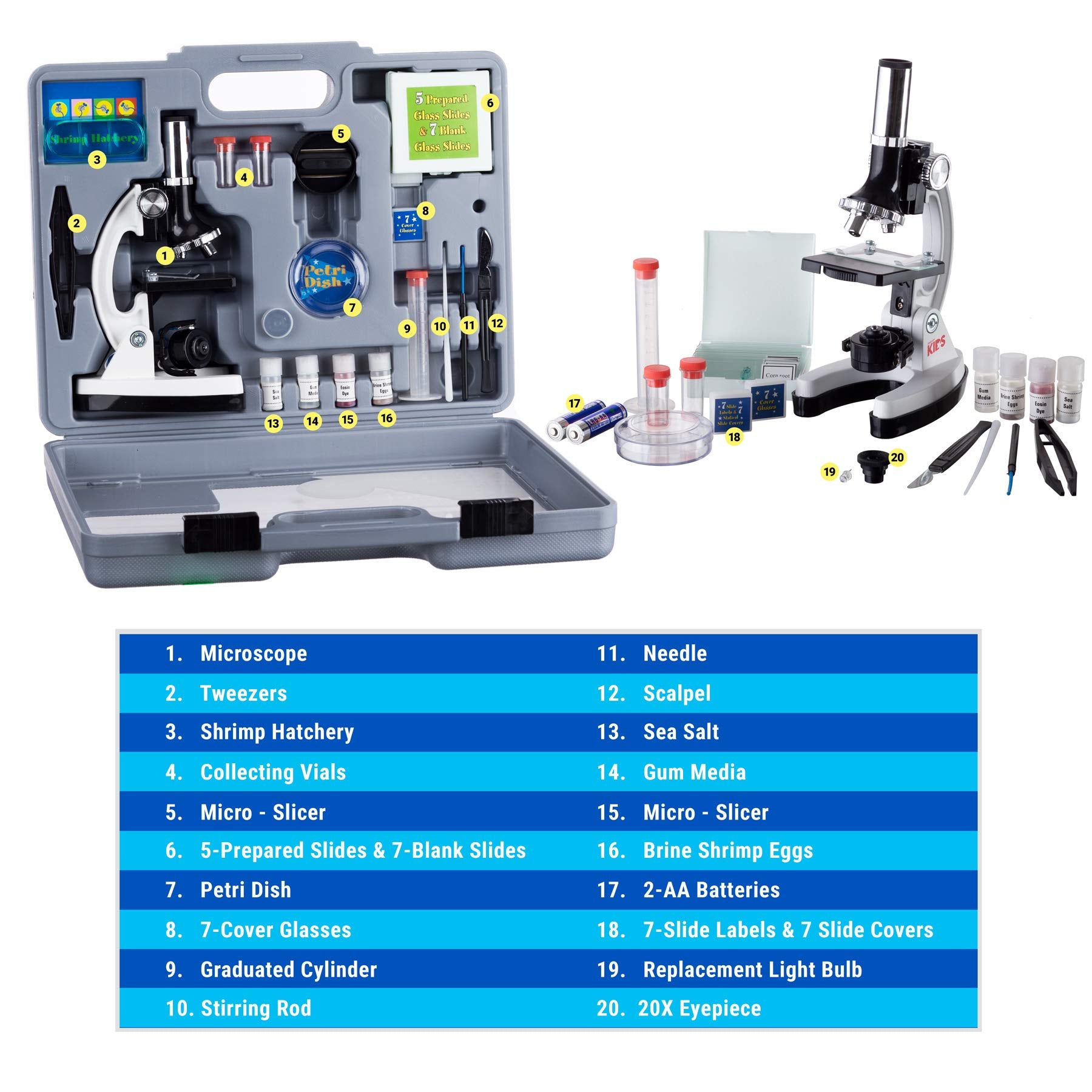 AmScope M30-ABS-KT2-W-WM sample slides enable quick prep.