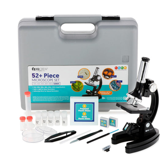 AmScope M30 Series kit front view showing compact, kid-friendly educational design